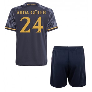 Real Madrid Arda Guler #24 Borta Kläder Barn 2023-24 Kortärmad (+ Korta byxor)